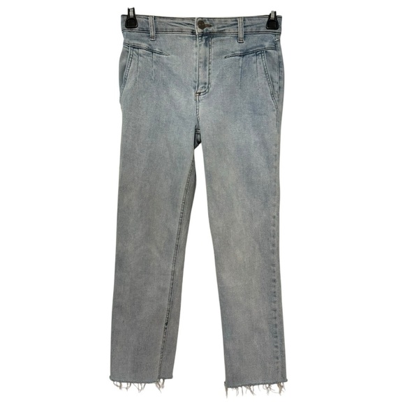 Kut from the kloth cut off high rise straight leg light wash jeans 0 - Picture 1 of 11